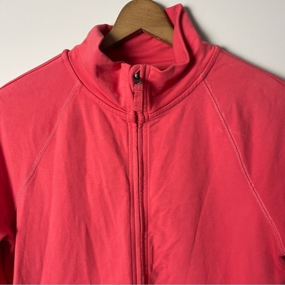 [ J. Crew] Women's Pink Full Zip Yoga Athletic Ahtlsure3/4 Sleeve Sweatshirt - Picture 2 of 8